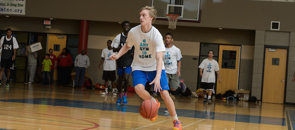 Cope Copeland came prepared to showcase his skill at the EBA Top40 Workout. *Photo by Ty Freeman