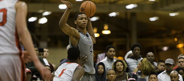 Class of 2015 forward Ivan Rabb of Oakland, Calif., is one of the nation's best big men. His size and skill have college coaches from across the country calling. Photo cred - Jon Lopez/Nike