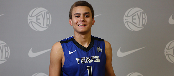 One of the better shooters in the class of 2015 is DJ Hogg of Plano, Texas. He has signed with coach Andy Kennedy and Texas A&M. Photo cred - Jon Lopez/Nike