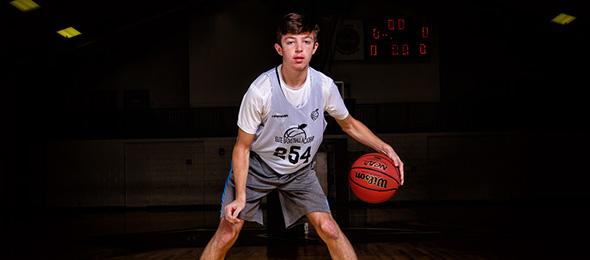 Class of 2019 guard Jake Smith of Enka, N.C., showed skill and IQ at #EBAAllAmerican Camp. Photo cred - Ty Freeman